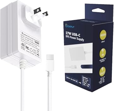 BOXPUT 27W Power Supply PD Adapter for Raspberry Pi 5 Power 5.1V 5A Type-C Power Supply for Raspberry Pi 5 8GB 4GB White US Plug