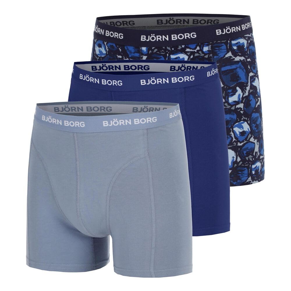 Björn Borg Cotton Stretch Boxer Shorts Men Blue Grey
