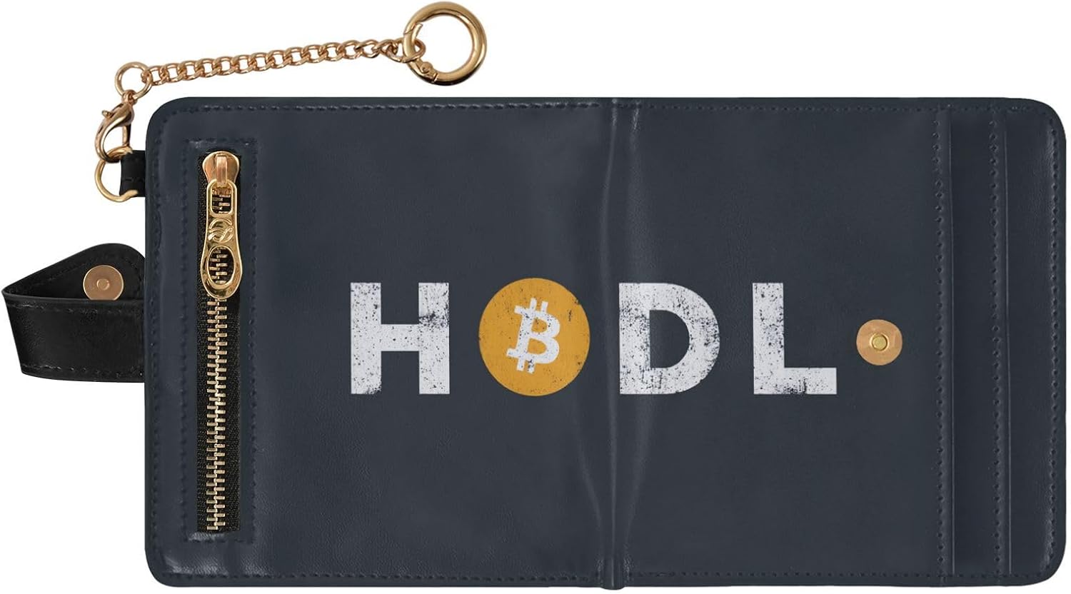 Hodl Bitcoin Sign Black Ladies Premium Foldable Wallet Unique Premium PU Leather Wallet for Women Girls image 2