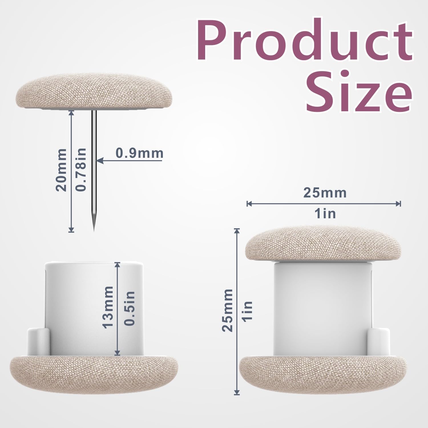 Duvet Clips, Linen Double Sided Pin Fasteners, Sheet Comforter Holder (12, Light Brown)