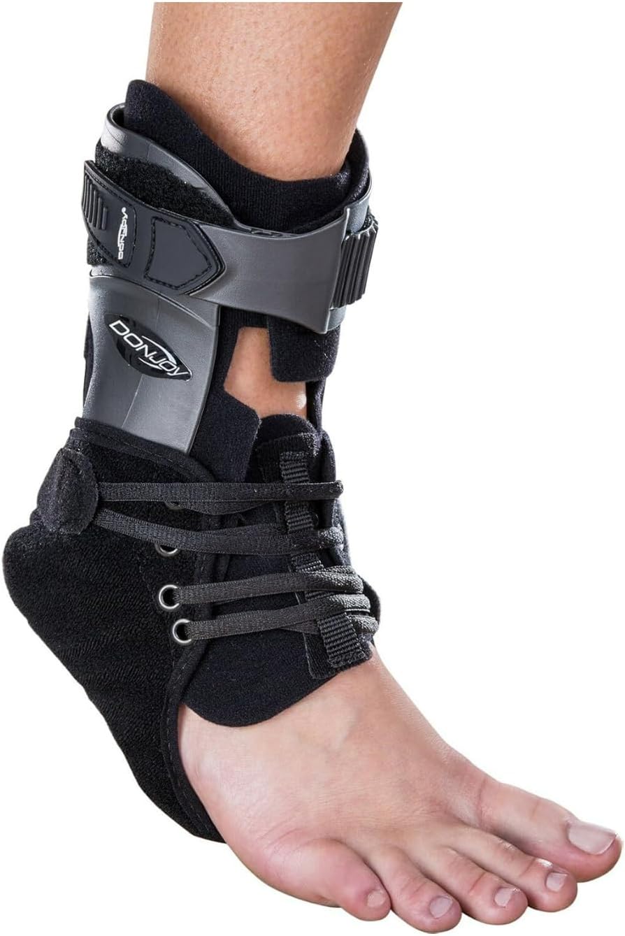 DonJoy Velocity Ankle Brace for Standard Size Right Calf with Low Profile Comfortable Design, Lightweight Construction, and Anatomically-Designed Bilateral Hinges (Medium, Extra Support)