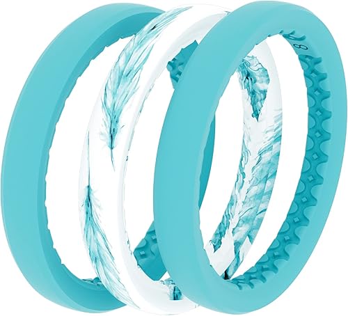 Miniatura 5 de Groove Life - Anillo apilable de silicona, anillos de boda para mujer, de goma transpirable, anillos cómodos con diseño único