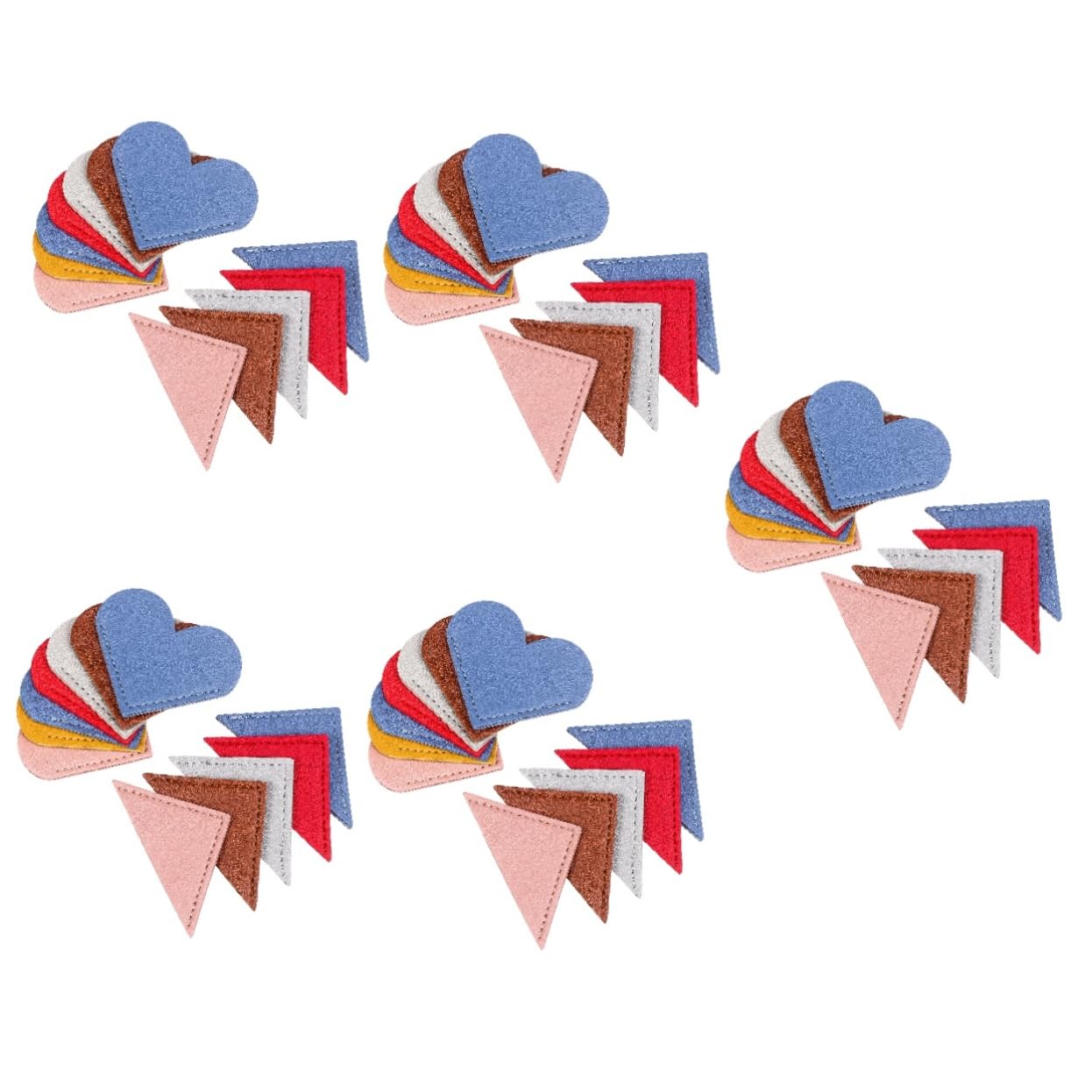 Lurrose 5 Ensembles Marque Pages Cuir Formes Cœur Et Triangle Accessoires De Lecture Colorés Pour 12 Pièces * 5