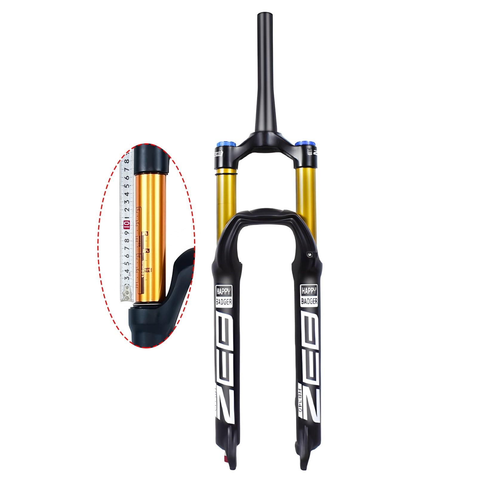 WIQUYBML Mountain Bike Fork 26/27.5/29 Inch 160mm Travel Bicycle Front Forks 34mm Inner Tubo Air Suspension For AM, XC, MTB, Downhill Cycling - Black