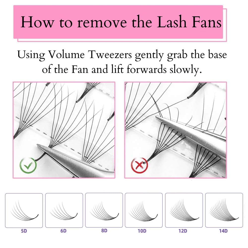Russian Premade Lashes 8D D Curl 11-14 Mix Length Pre Made Lash Fans Volume Lashes Promade Lash Extensions Pre Made Lash Fans Eyelash Tray (8D 0.07 D Curl 11-14 Mix) - Image 4