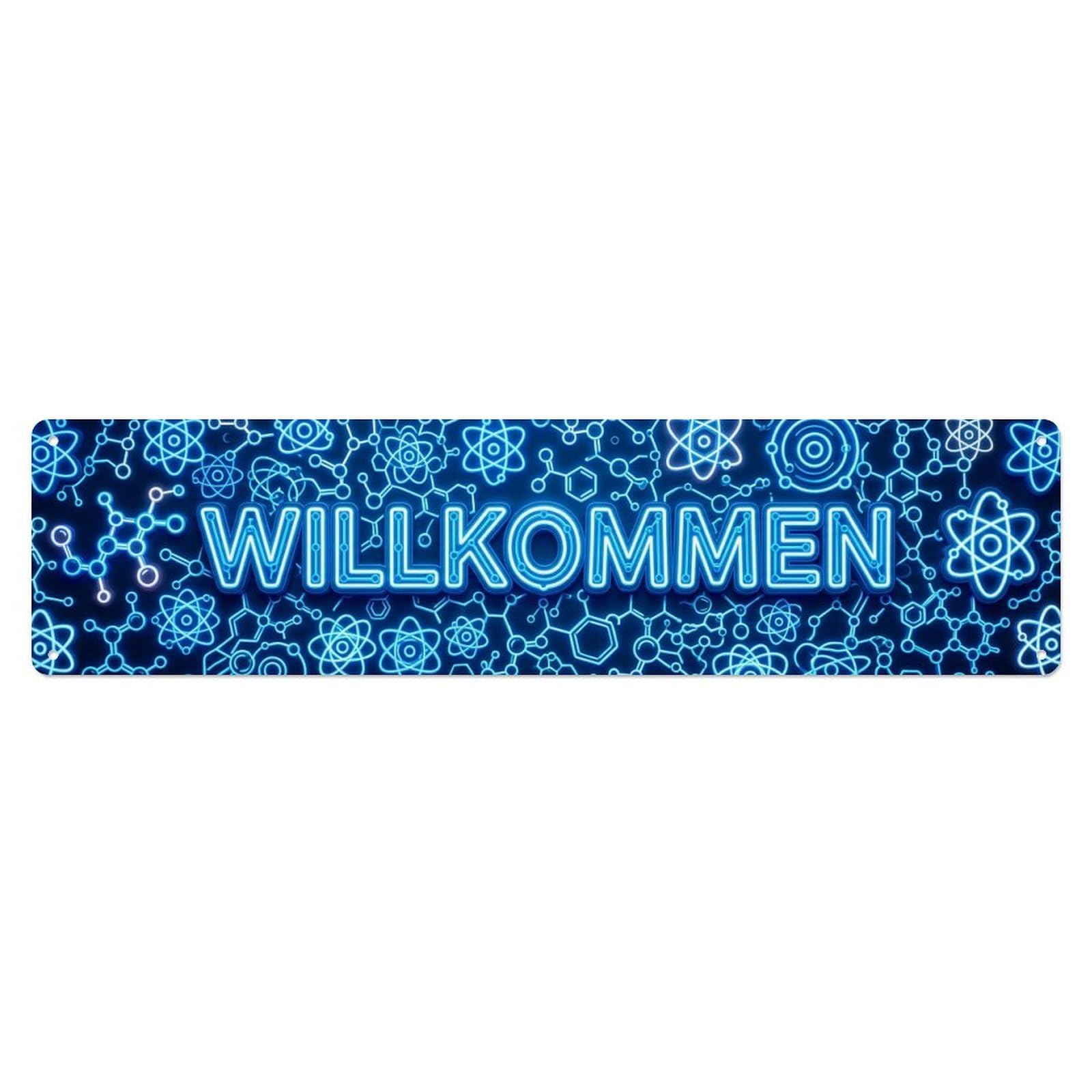 Neon Neon Molecular Structure Welcome Metal Tin Sign