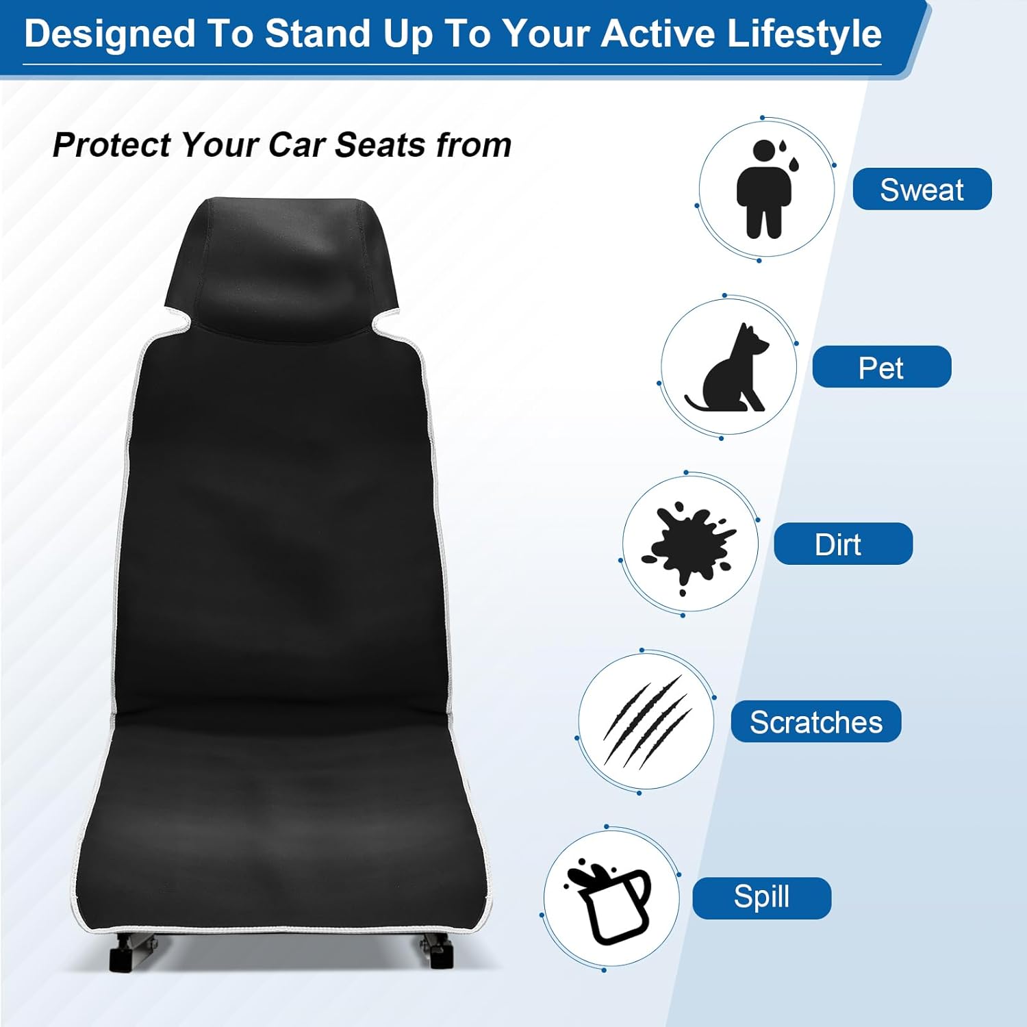 Towel Car Seat Cover, Neoprene Car Seat Covers Towel Waterproof Seats Protector Covers for Automotive Van, Trucks and SUVs-2 Pack