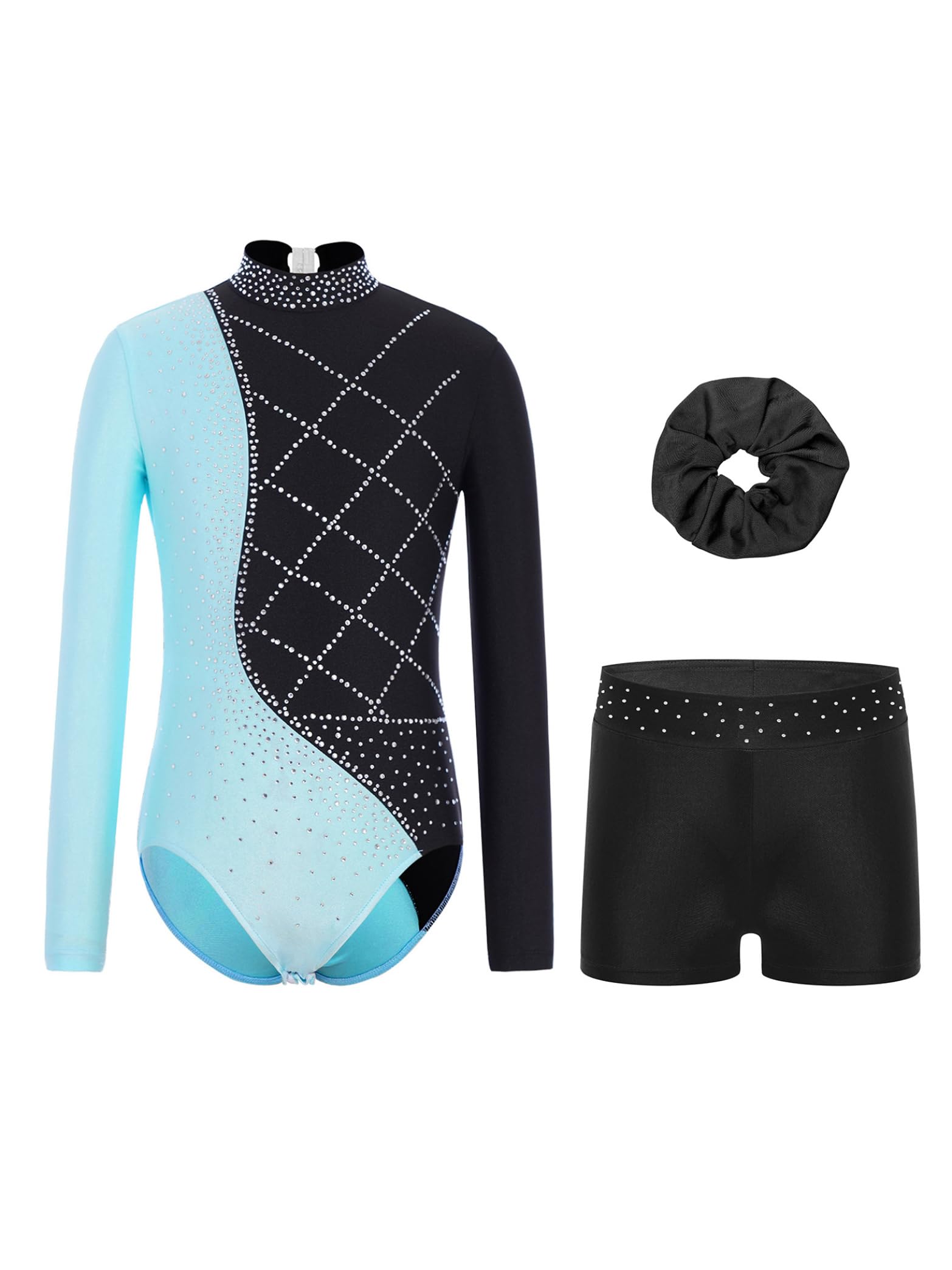 Justaucorps gymnastique fille confortable anti-frottement avec short