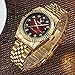 Fashion Luxury Stainless Steel Calendar Diamond Luminous Waterproof Sports Women Or Men Quartz Watch (Red Gold)