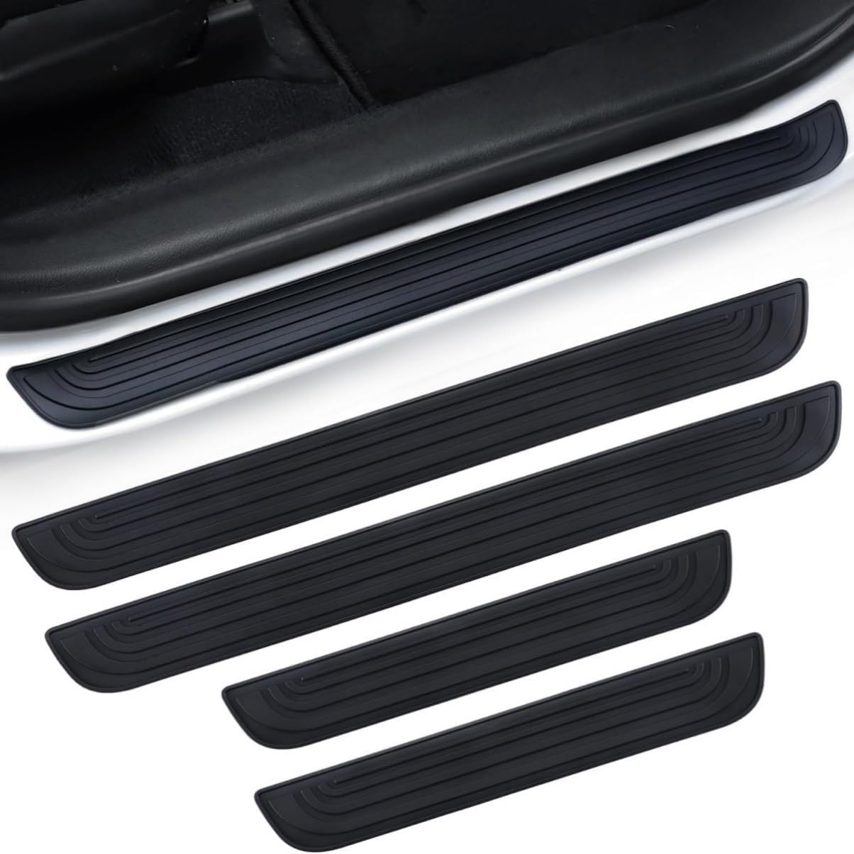 DuanRQ 4PCS Universal Car Door Sill Protectors for Skoda Yeti 2010-2017