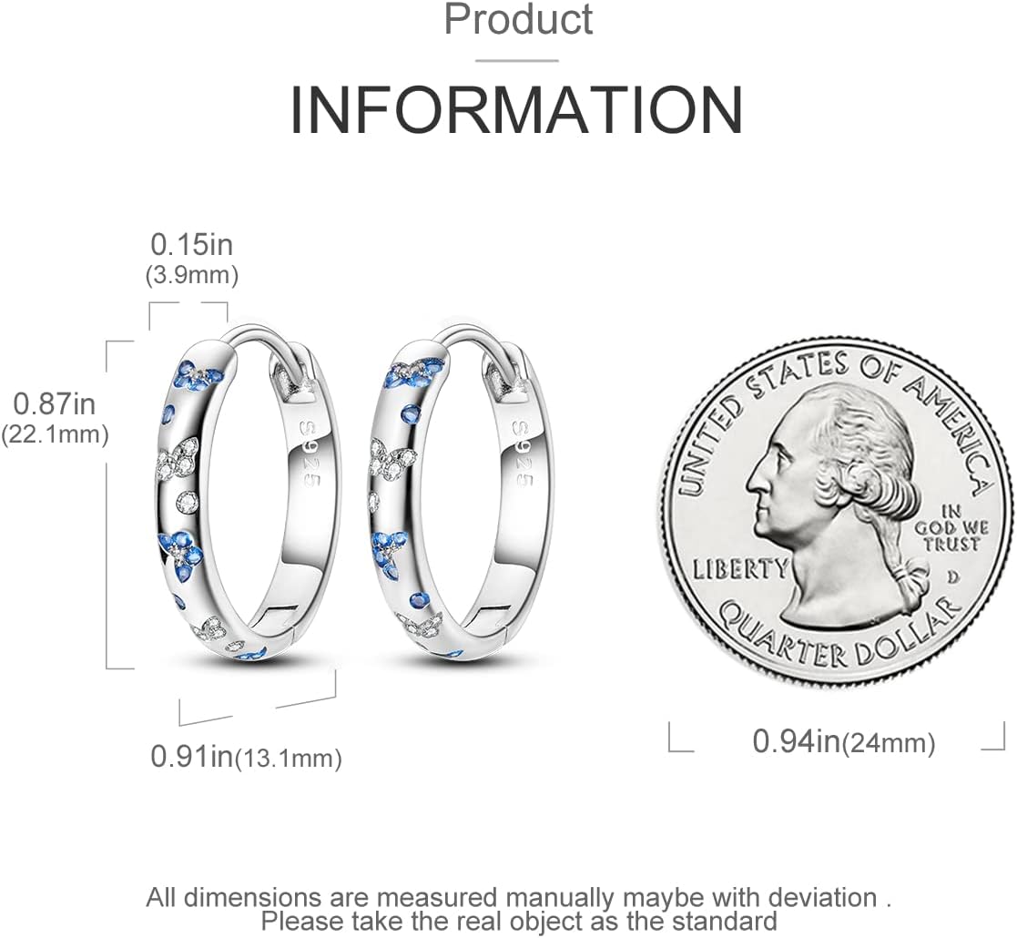 Parmuz 925 Sterling Silver Earrings Hoops for Women Ladies Simple Lightweight Twisted Medium Hoop Earrings With Cubic Zirconia Hypoallergenic Jewelry for Her - Image 5