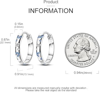 Parmuz 925 Sterling Silver Hoop Earring Simple Colorful Cubic Zirconia U-Shaped Star Moon Butterfly Small Huggie Earrings Jewelry Set for Women