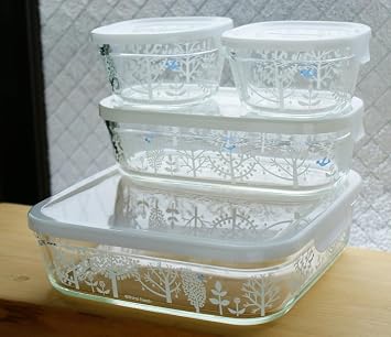 iwaki B3248-SNC1 Pack & Range Heat-Resistant Glass Storage Container, Shinzi Katoh, Petit Bois, Square, L, 40.6 fl oz 1.2 L