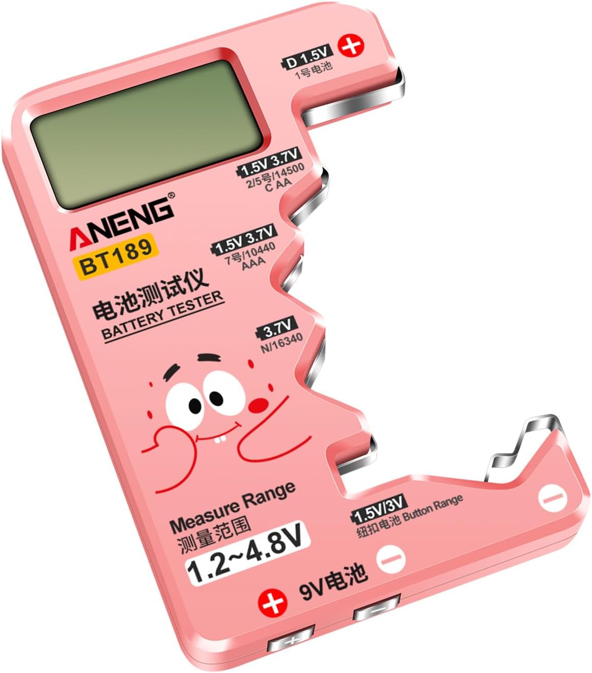 Digital Battery Tester LCD-Display C-D-N AA 9V 1.5V Button Cell Battery Capacity Check Detectors Checkered Load