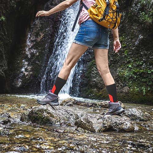Image of Jeyiour 2 Pairs Waterproof Socks Unisex Waterproof Breathable Outdoor Skiing Hiking Wading Fishing Socks for Men Women