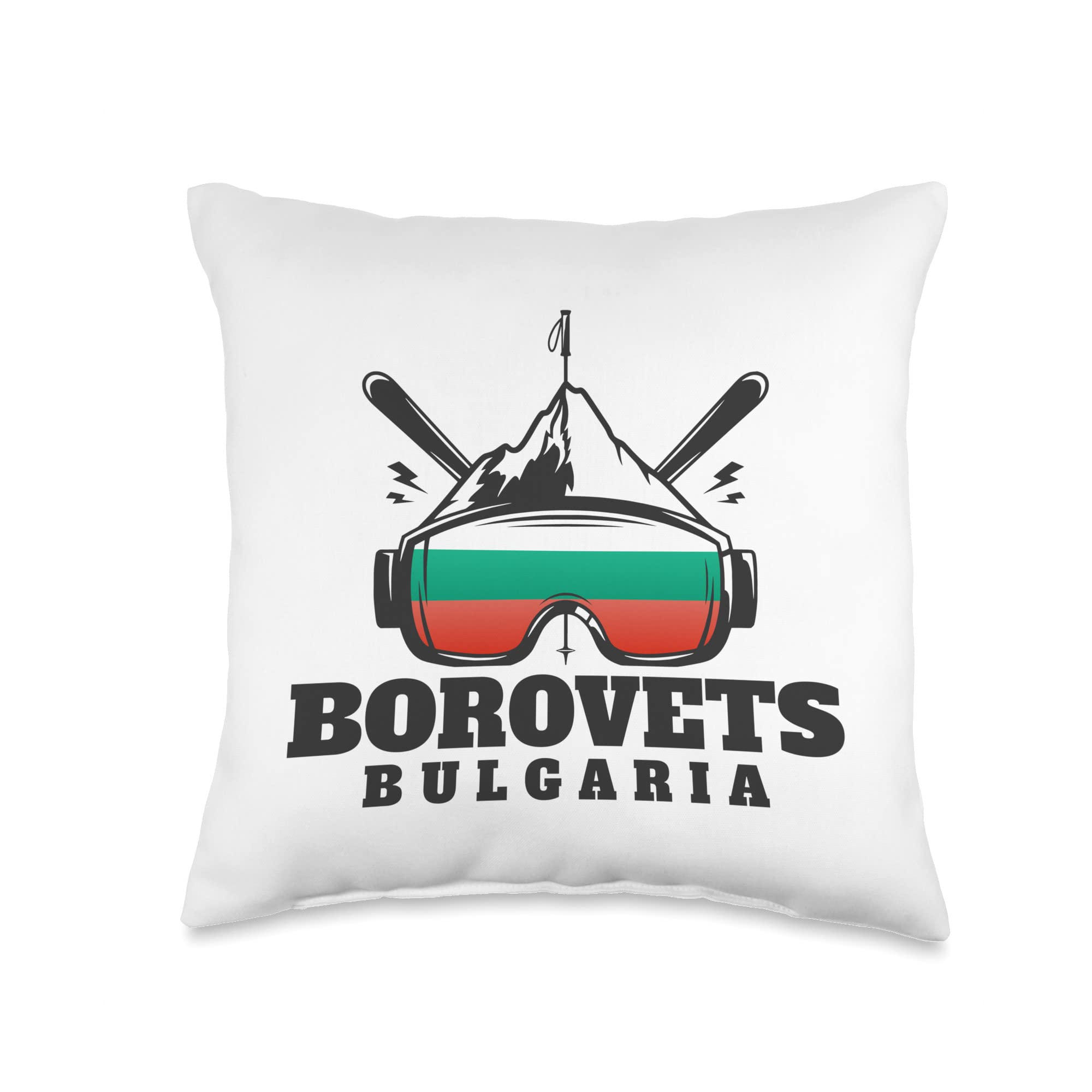 Borovets Bulgaria Souvenir Gift Borovets Bulgaria Ski Resort Light Throw Pillow, 16x16, Multicolor