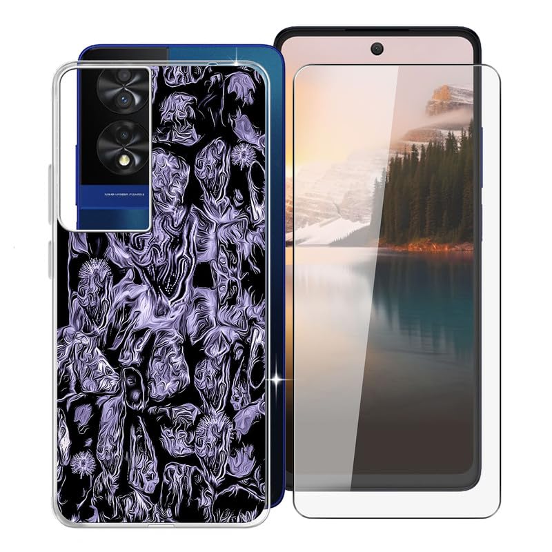 FORLUZ Funda Cuadrada De Color Fluorescente Transparente Para IPhone 15 Pro Max 14 13 12 11 X XS XR 7 8 Plus SE Funda De Silicona Suave Transparente, Purpurina Transparente, Para 15 Pro Max
