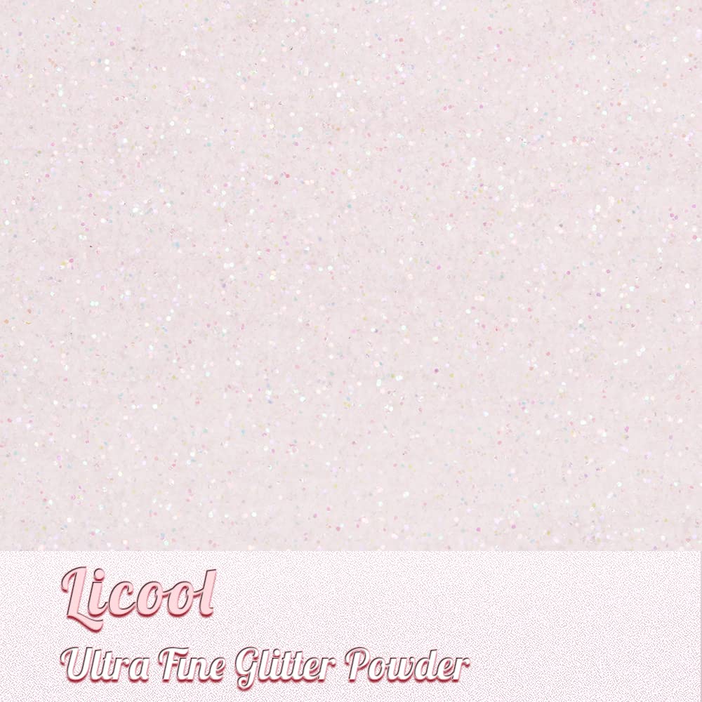 Holografischer feiner Glitzer, 100 g, extra feines Glitzer-Puder-Paket für Harz, Bastelglitzer für Tumbler, Kerzen, Schleim, Festival, Körper, Gesicht, Lidschatten, Nagelglitzer (Mix White)