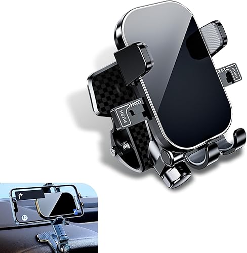 Miniatura 1 de Soporte de teléfono para salpicadero, ajuste multiángulo, sin ruido, soporte de navegación antivibraciones, soporte de clip de resorte portátil con