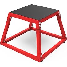 Steel Plyometric Jump Box, 12-30 Inch Anti-Slip Plyo Box with Textured Rubber Top, Jump Bench , Step Up Exercise Platform for Box Jumps, Step-Ups, Dips, and Push-Ups Targeting for Home Gym Workouts