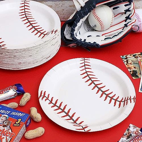 80 Pack Baseball Paper Plates For Sports Themed Birthday Party Supplies (9 In) #TOP3