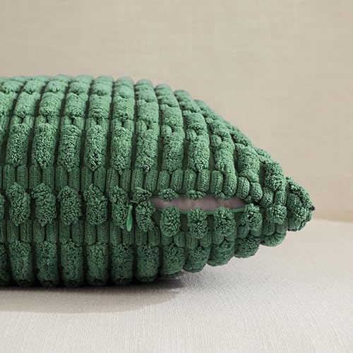 Miniatura 3 de Fancy Homi - Paquete de 2 fundas de almohada decorativas verdes de 22 x 22 pulgadas para sala de estar, sofá, cama, estilo rústico, bohemio,