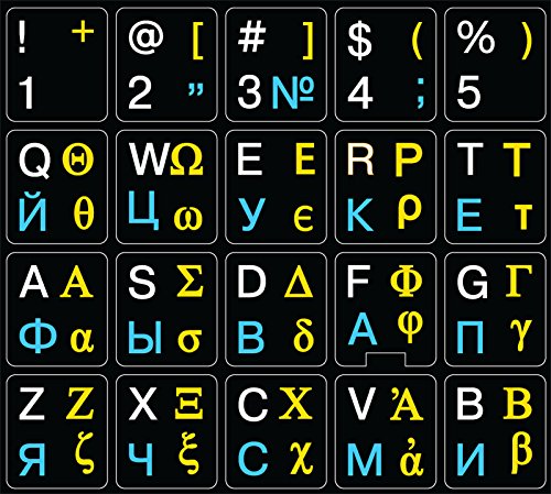 Calcomanía para Teclado Online-Welcome ruso griego inglés miniatura 3