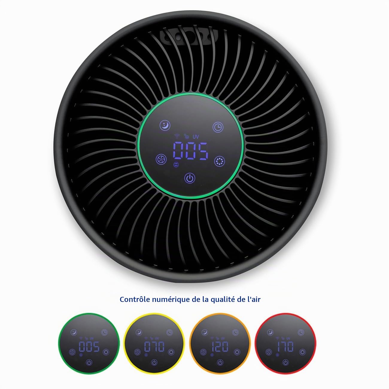 Clean Air Optima - Purificateur d’air HEPA UV et ioniseur intelligent CA-503B Compact Smart - Convient aux pièces jusqu'à 30 m² / 75 m³ - capacité jusqu'à 140m³/h