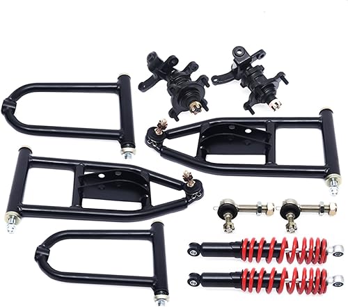 Kit completo de brazo oscilante de choque de suspensión delantera de 12 pulgadas, kit de husillo de dirección superior inferior para ATV, Quad Bike