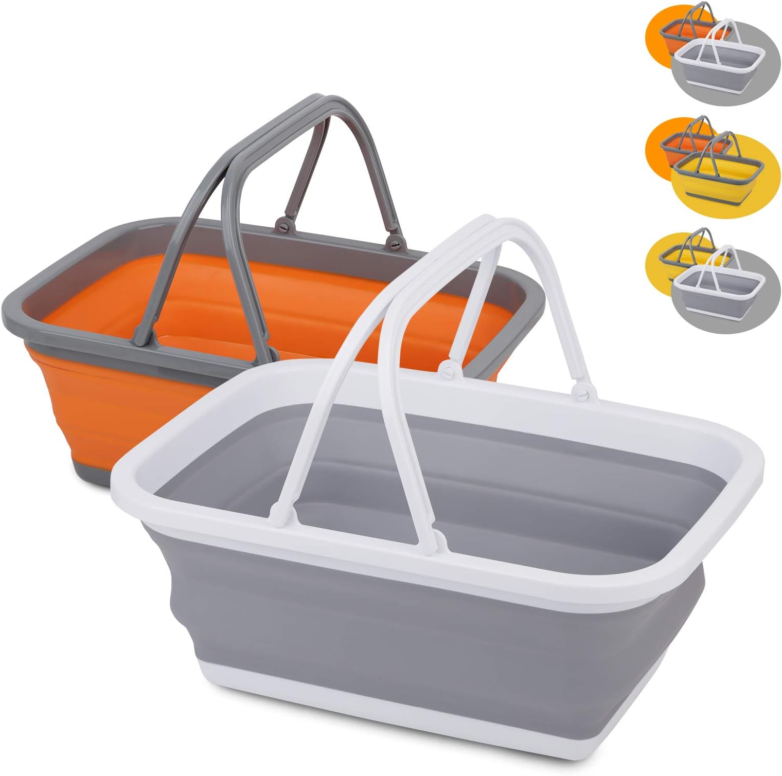 Tiawudi 2 Pack Collapsible Sink with 2.25 Gal / 8.5L each Wash Basin for Washing Dishes, Camping, Hiking and Home