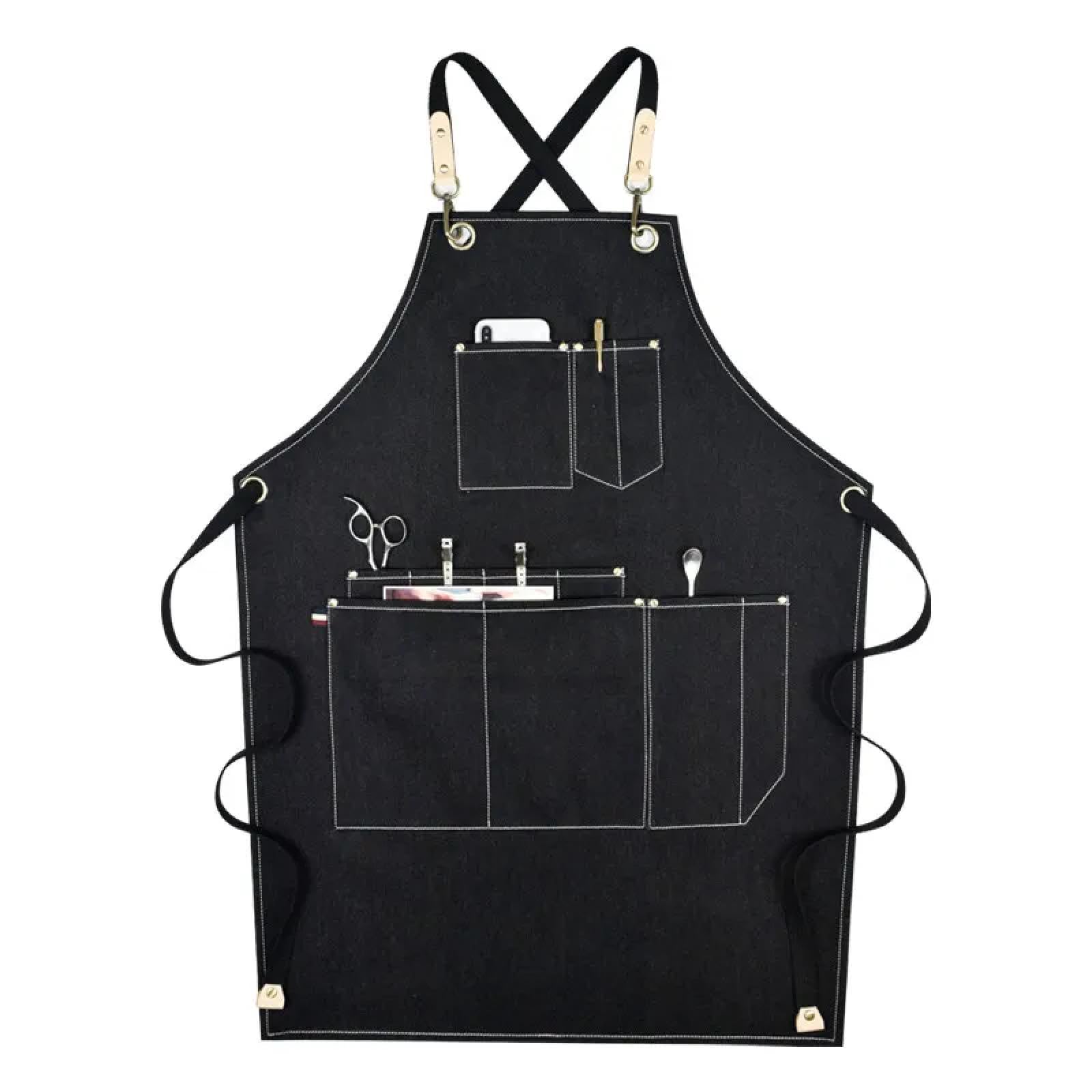 Küche Schürze Apron Leinwand Schürze Unisex Arbeits Kleidung Für Männer Lätzchen Einstellbar Kochen Für Frau Mit Werkzeug Taschen Küchen Schürzen