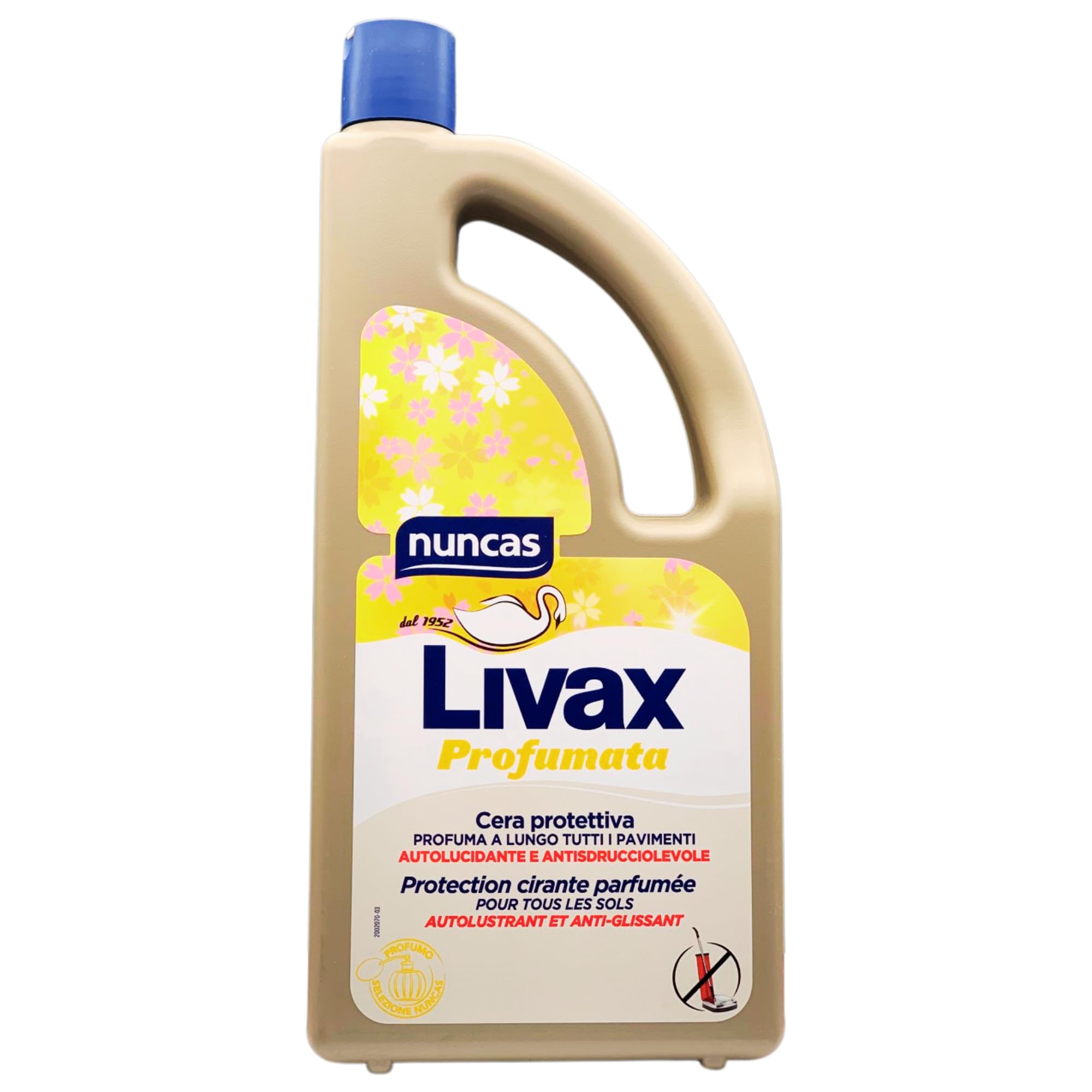 SET: Livax Cera Protettiva PROFUMATA, Profuma a Lungo Tutti i Pavimenti. Autolucidante e Antisdrucciolevole 1000ml + Panno In Lattice SOFT, Formato 30x30 (2 Livax + 1 Panno Lattice)
