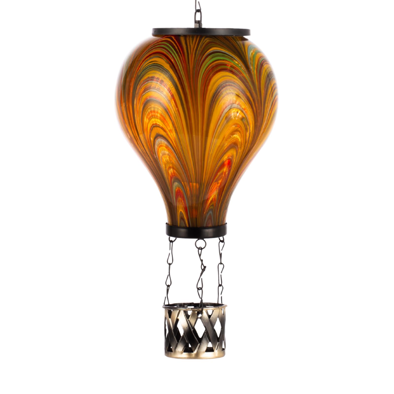 Hot Air Balloon Solar Lanterns with Flickering Flame Solar Lanterns Outdoor Waterproof Solar Lantern Hanging Solar Lights Hot Air Balloon Solars Powered Lantern Led Lamp for Yard Patio Decor