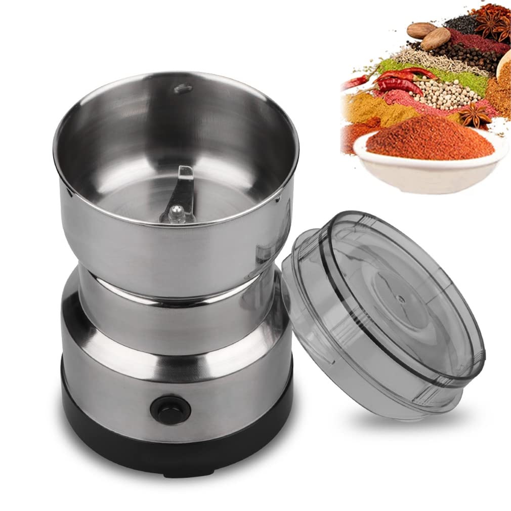 Fmogge Raw Steel Rusty Multifunction Smash Machine, Mini Electric Coffee Grinder 4 Blades, Stainless Steel Herb Processor Multifunctional Grinding Machine For Cereals Nuts Beans Spices Beans Kitchen Accesoire