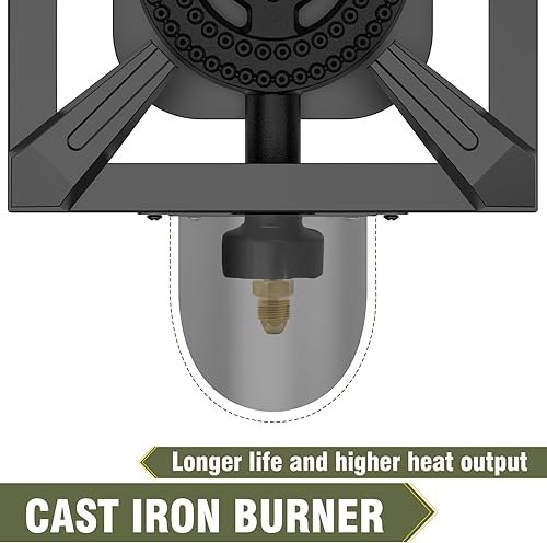 Miniatura 7 de BESTFIRE Quemador de propano, estufa de propano individual de alta presión de 100,000 BTU con manguera ajustable de 4.1 pies con regulador, estufa