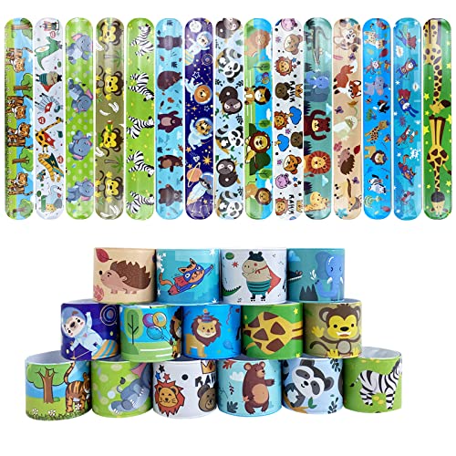 Lot de 30 bracelets Jsdoin pour enfants - Animaux de la jungle - Cadeaux d'anniversaire, de salle de classe Cover