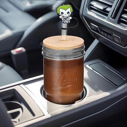 Miniatura 4 de Juego de 8 tapas de popote divertidas, para popotes de 0.276-0.315 in, reutilizables, de silicona, compatible con vaso Stanley de 30 onzas y 40