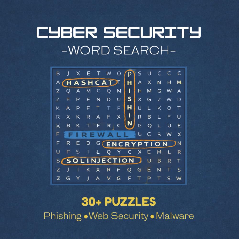 Cybersecurity Word Search Book: 30+ Word Search Puzzles About Cybersecurity | Fun & Educational Gift for Tech Lovers