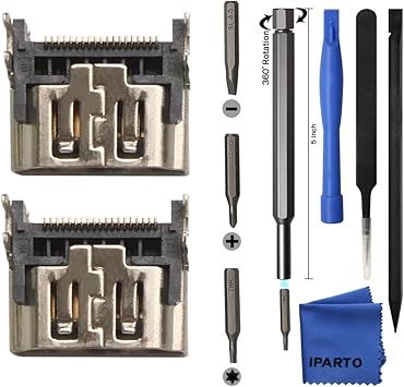 2 Pack Replacement HDMI Port for Sony Playstation 5 PS5 Display Socket Interface Jack Connector Repair Kit