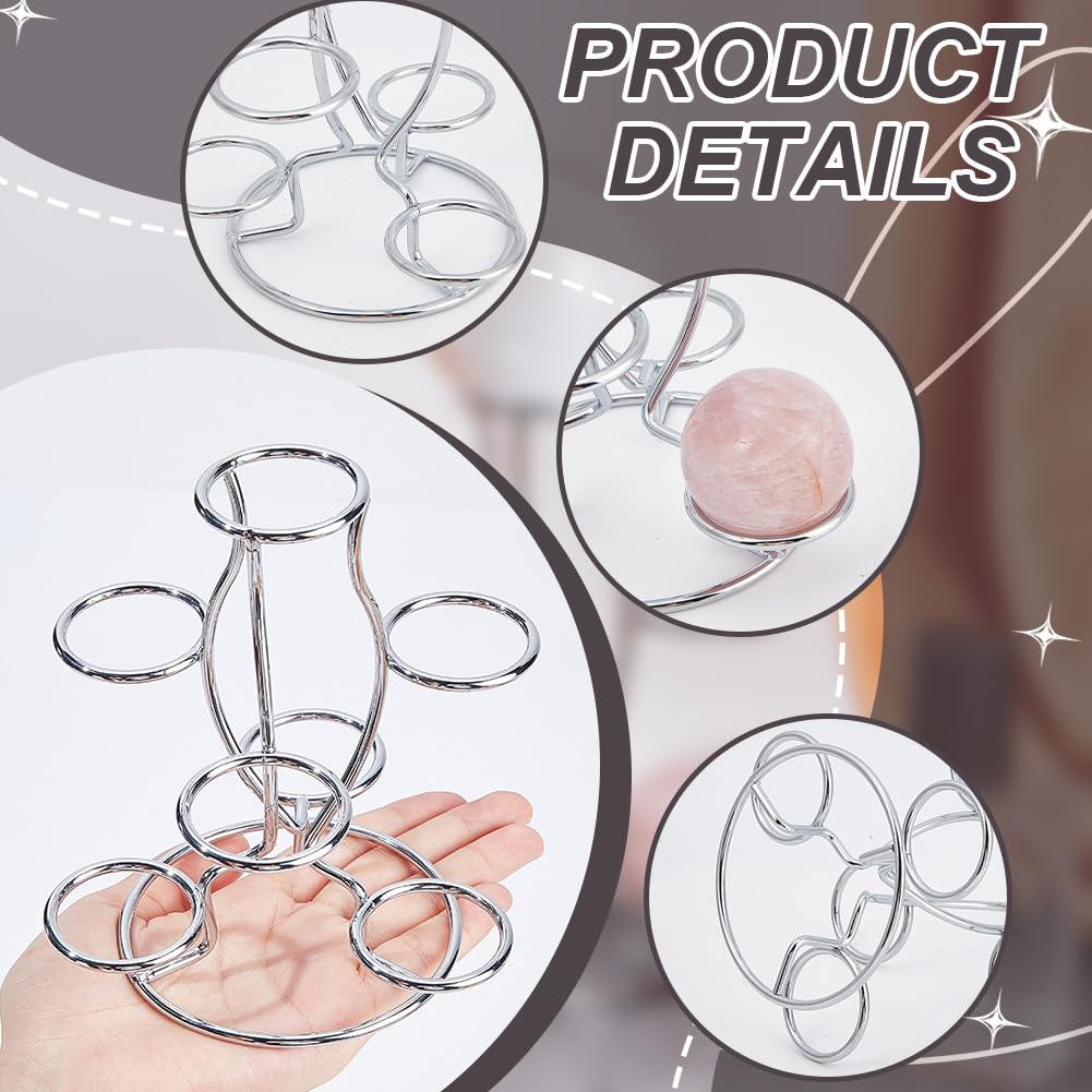 Fengtaike Supporto Per Sfere Di Cristallo - 2 Pezzi In Lega Metallica, Per Decorazione Uova O Oggetti Rotondi Fino A 9cm - Foto 9