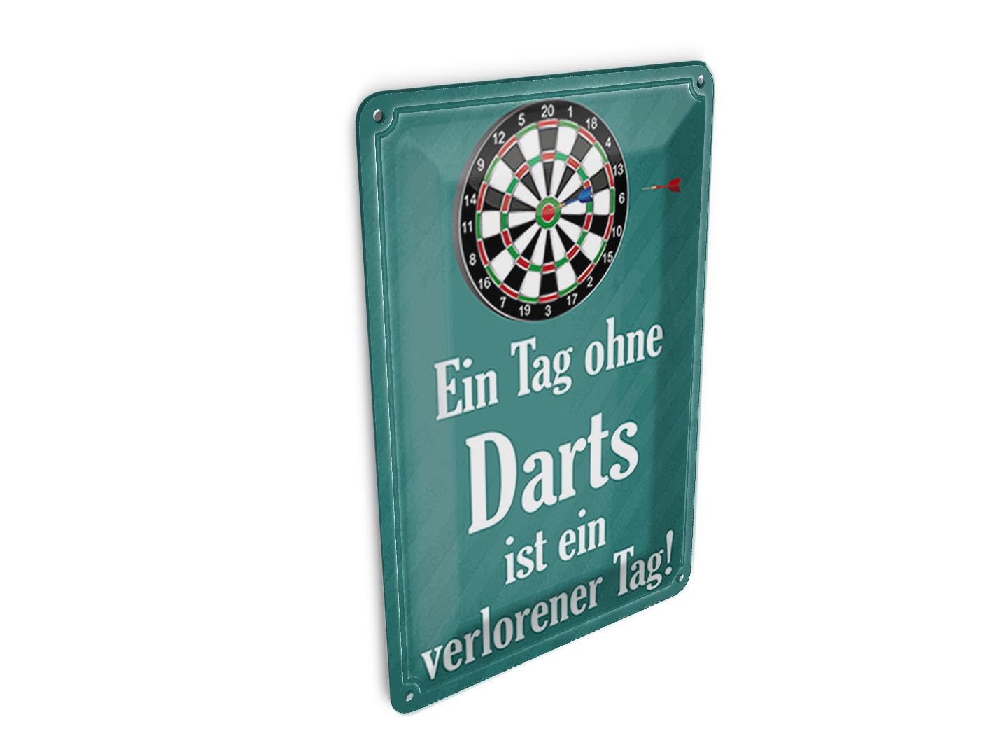 Femer Girls Multicoloured Tin Postcard Saying 10 X 14 Cm Day Without Darts Lost Day Decorative Sign