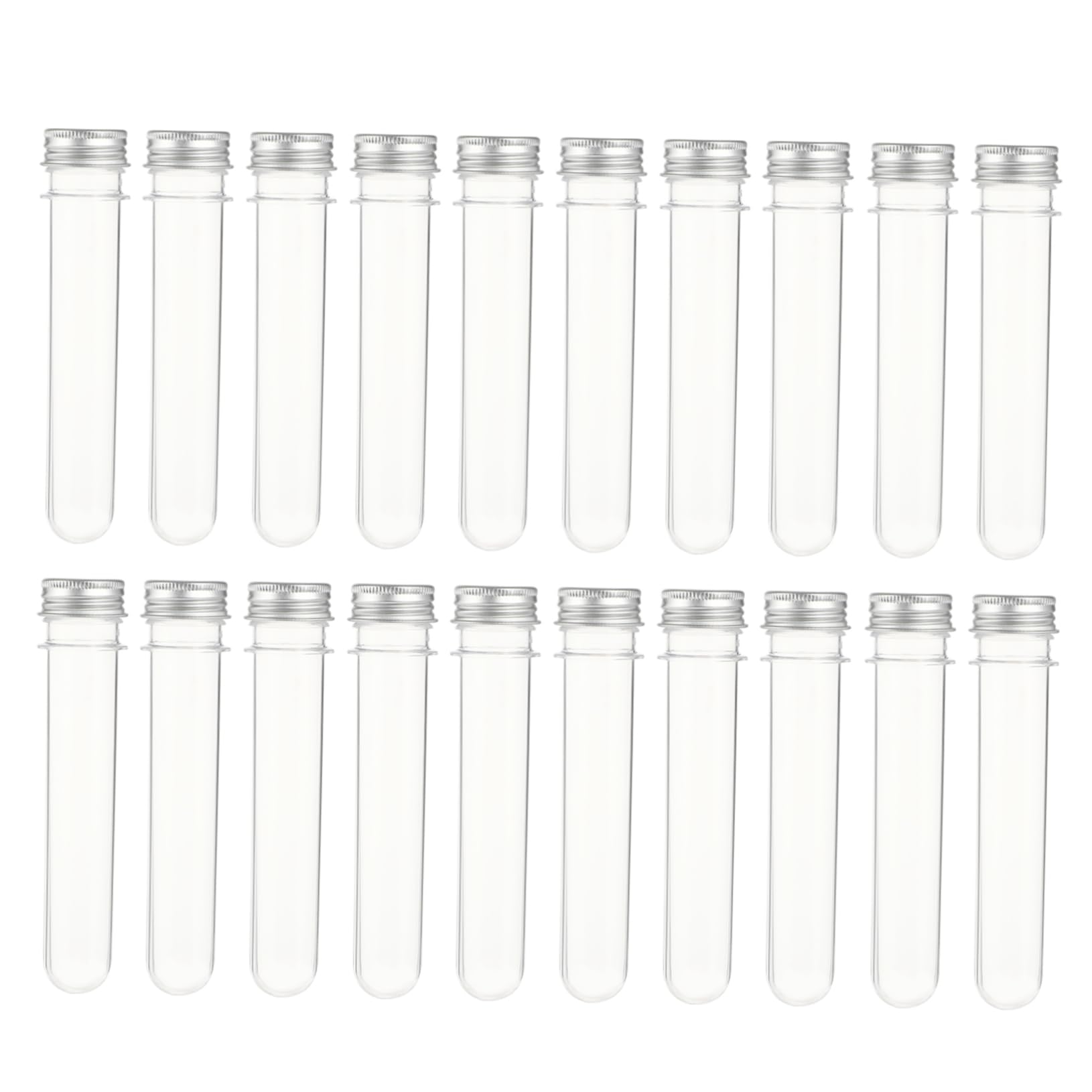 HOMOCONO Bath Salt Jars 20pcs Plastic Test Tube Bottles with Screw Caps Tiny Tube Storage