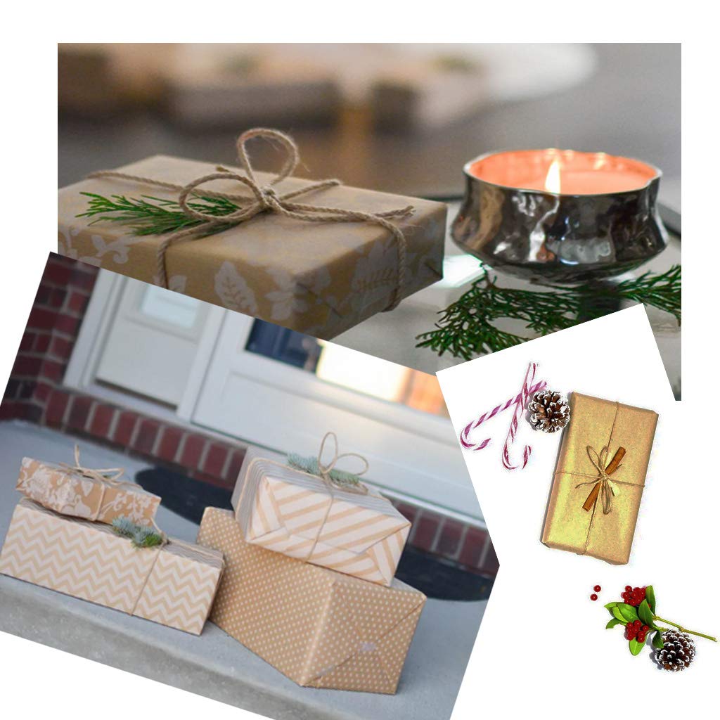 Xeahung Lot De 100 étiquettes Cadeaux En Papier Kraft Avec Ficelle