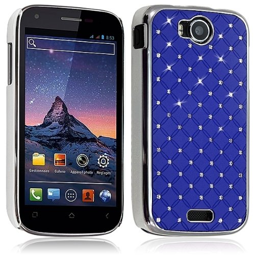 Seluxion - Housse Coque Rigide pour Wiko Cink Peax 2 avec Motif Diamant Couleur Bleu