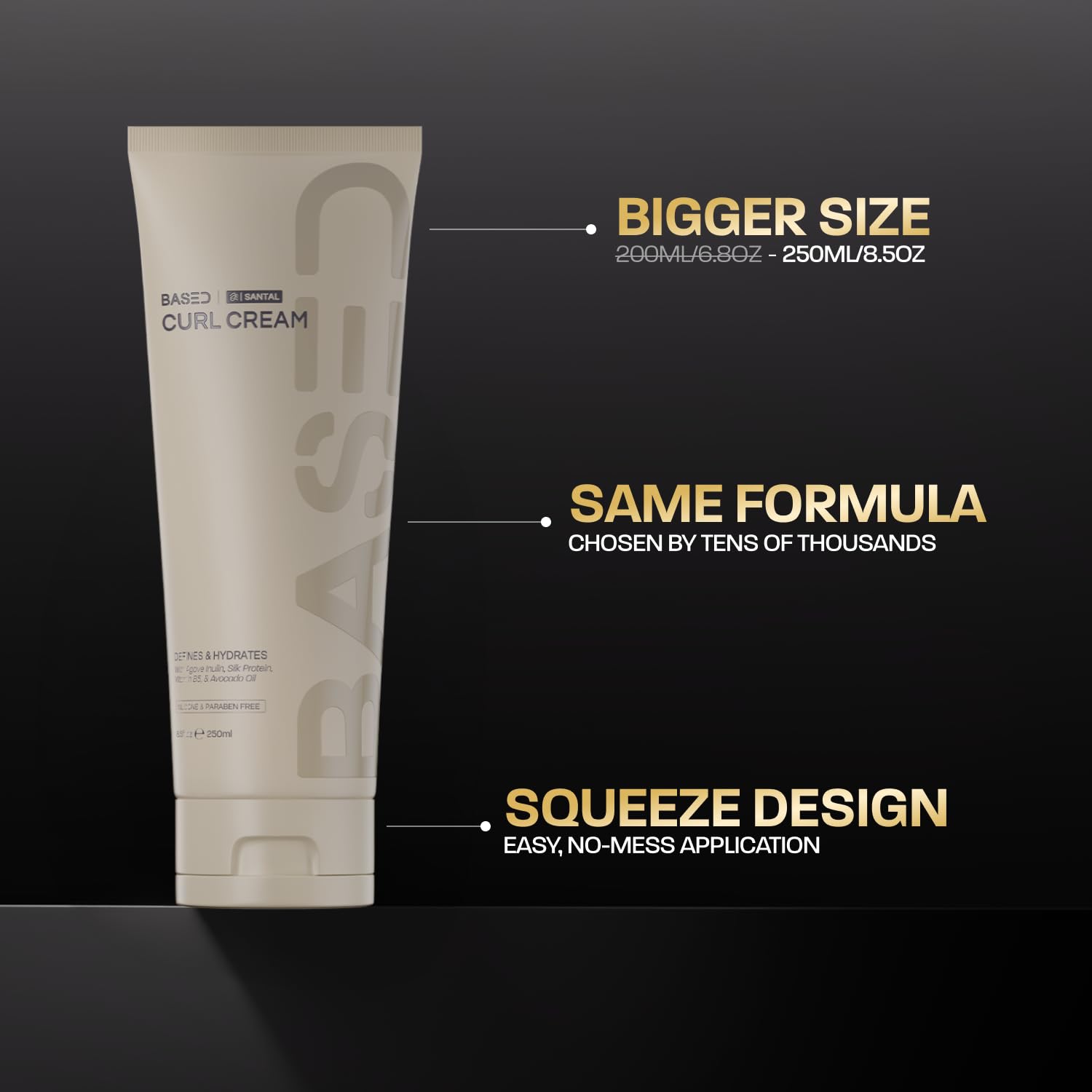 BASED Curl Cream for Men, Curl Defining Cream with Medium Hold