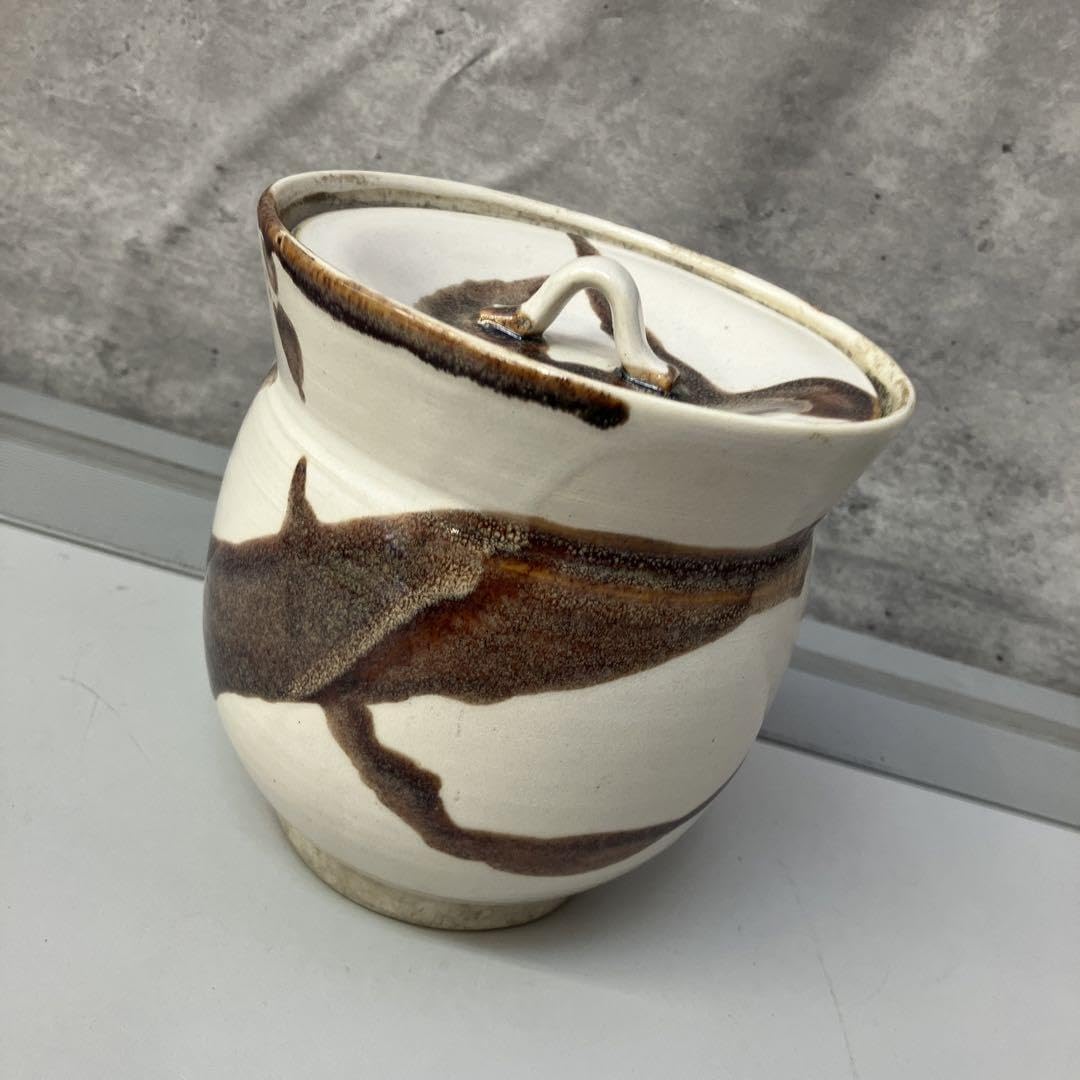 t8B07 信楽焼 弘川 水指 水差 在銘 共箱 陶器 茶道具 煎茶道具 伝統
