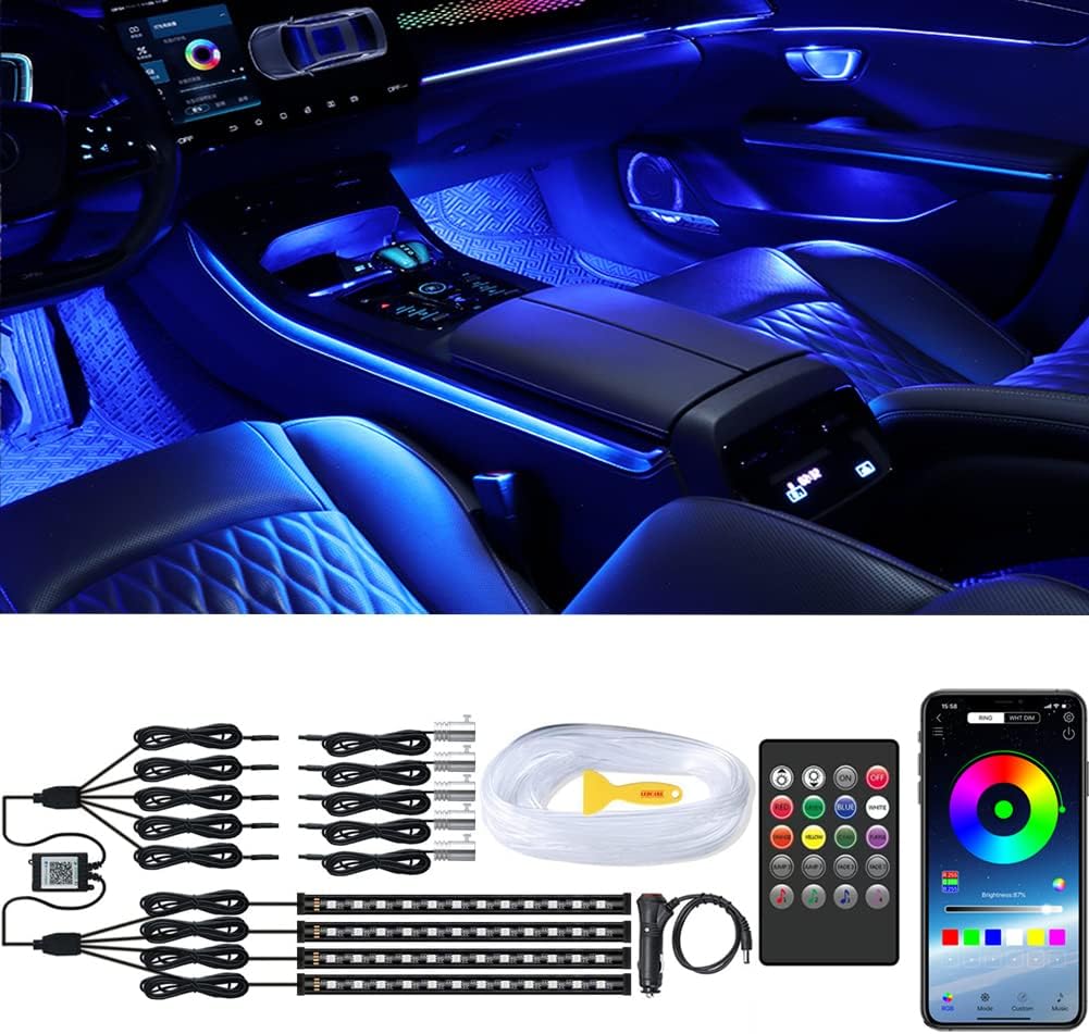 Interior Car Strip LED Lights,9 in 1 Car Ambient Lighting