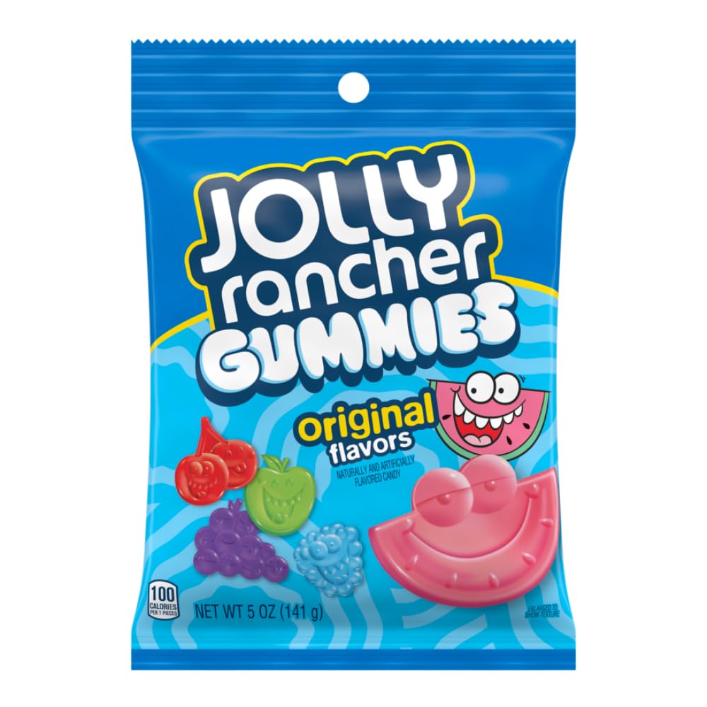 JOLLY RANCHER Assorted Fruit Flavored Gummies Candy, Movie Snack, 5 oz Bag