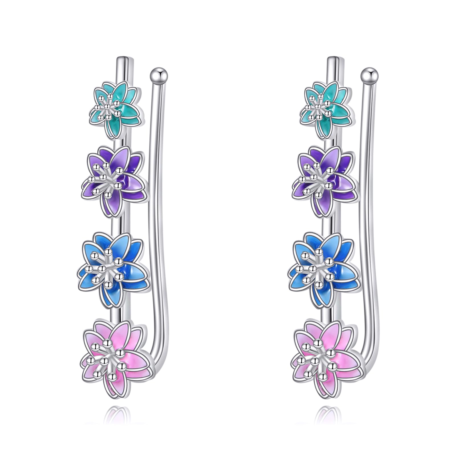 Boucles d'oreilles argent 925 fleurs de cerisier comme cadeau de Noël - 7
