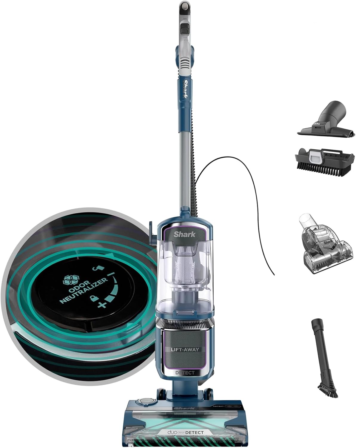 Shark Detect Performance Lift-Away Advanced Upright Vacuum with DuoClean, Odor Neutralizer & Anti-Allergen Technology, Direction Detect, LED Headlights, 3 Cleaning Tools (Renewed)